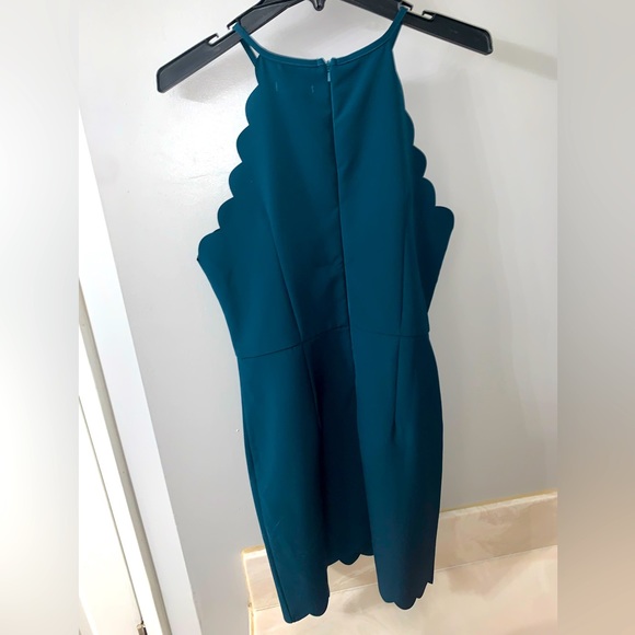 MINUET fitted teal dress! NWT! Size L - Picture 2 of 4